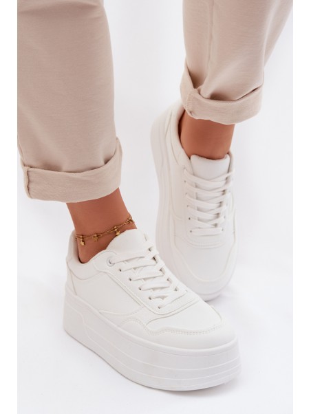 Women's Sneakers With Chunky Platform White Feressa