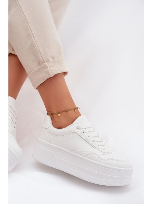 Women's Sneakers With Chunky Platform White Feressa