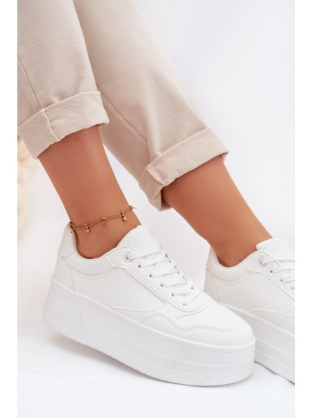 Women's Sneakers With Chunky Platform White Feressa