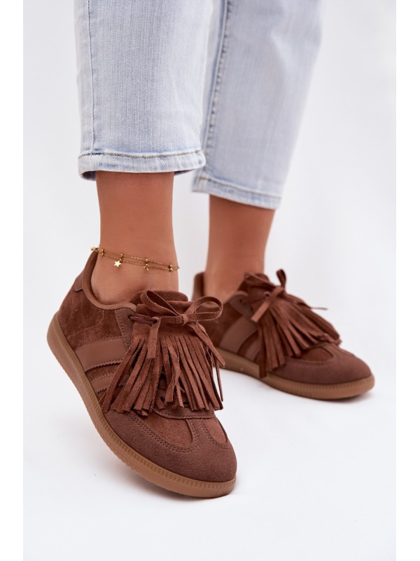 Women's Sneakers With Fringes Brown Dorivelle
