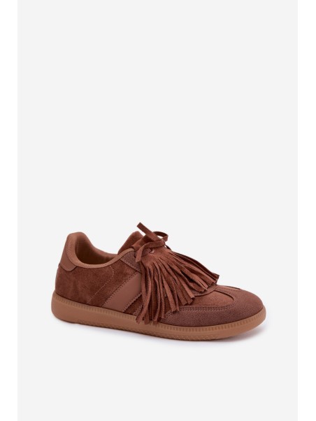 Women's Sneakers With Fringes Brown Dorivelle