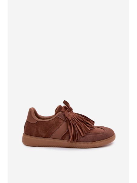 Women's Sneakers With Fringes Brown Dorivelle