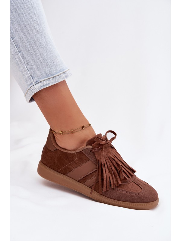 Women's Sneakers With Fringes Brown Dorivelle