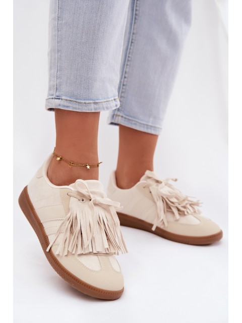 Women's Sneakers With Fringes Beige Dorivelle 2