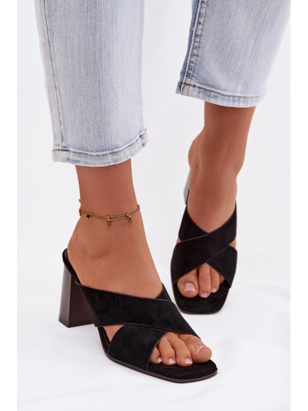 Women's Block Heel Black Sandals Denessa 2