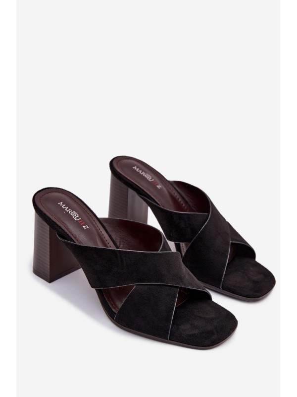 Women's Block Heel Black Sandals Denessa