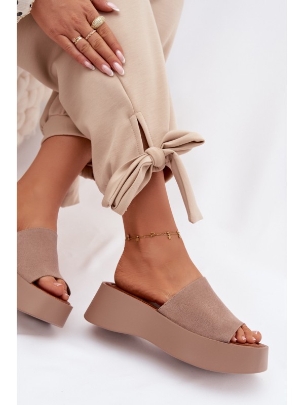 Women's Platform Sandals Dark Beige Liorisse