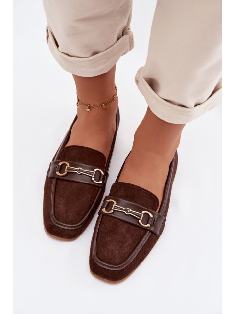 Women's Loafers With Decoration Brown Palerina