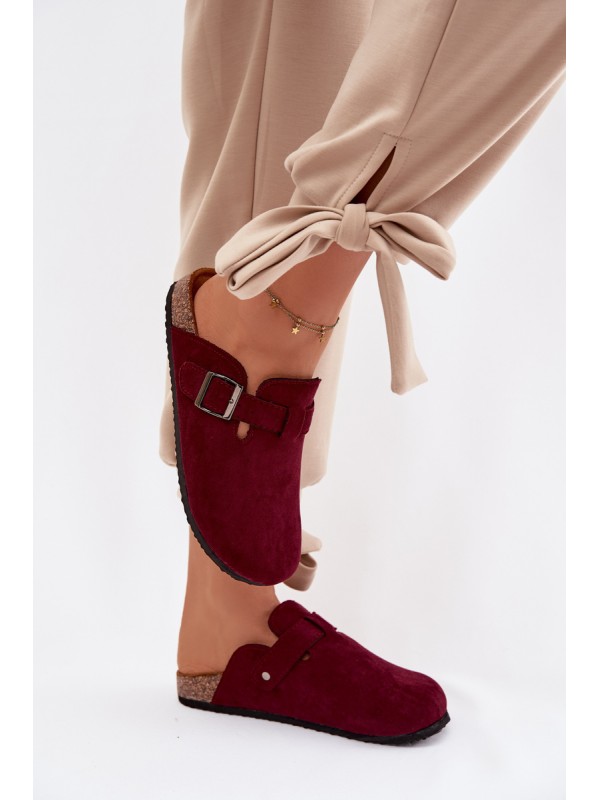 Women's Clogs with Buckle Burgundy Delirisse