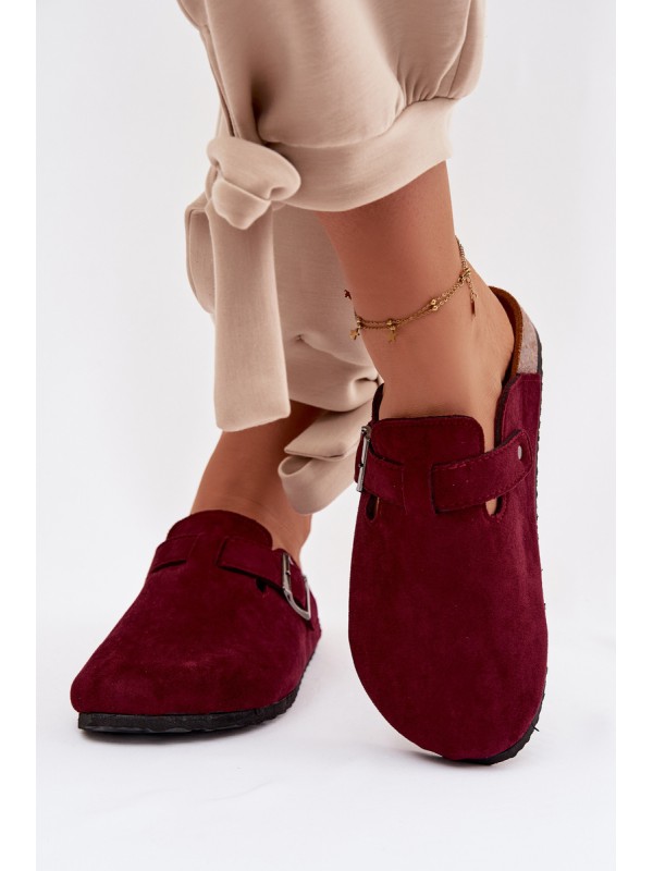 Women's Clogs with Buckle Burgundy Delirisse
