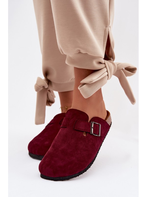 Women's Clogs with Buckle Burgundy Delirisse