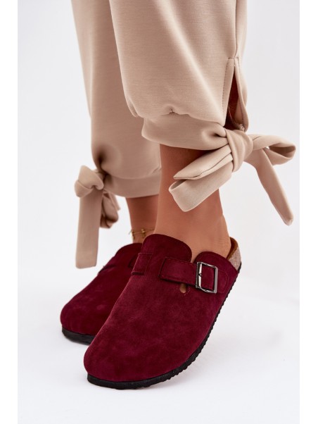 Women's Clogs with Buckle Burgundy Delirisse