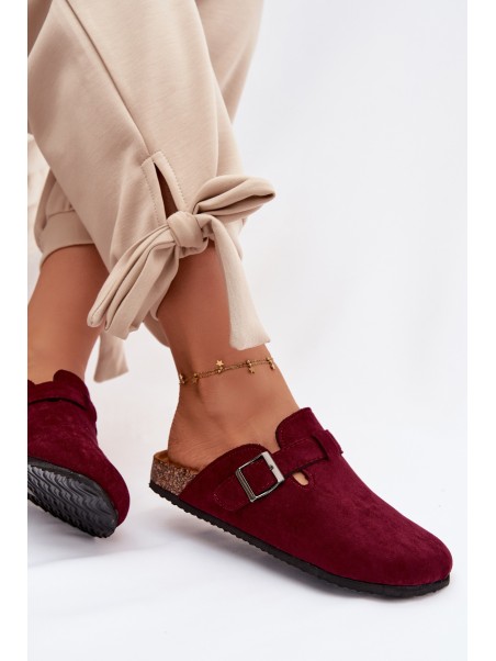 Women's Clogs with Buckle Burgundy Delirisse