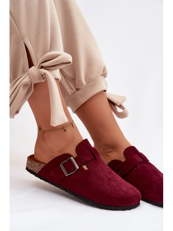 Women's Clogs with Buckle Burgundy Delirisse