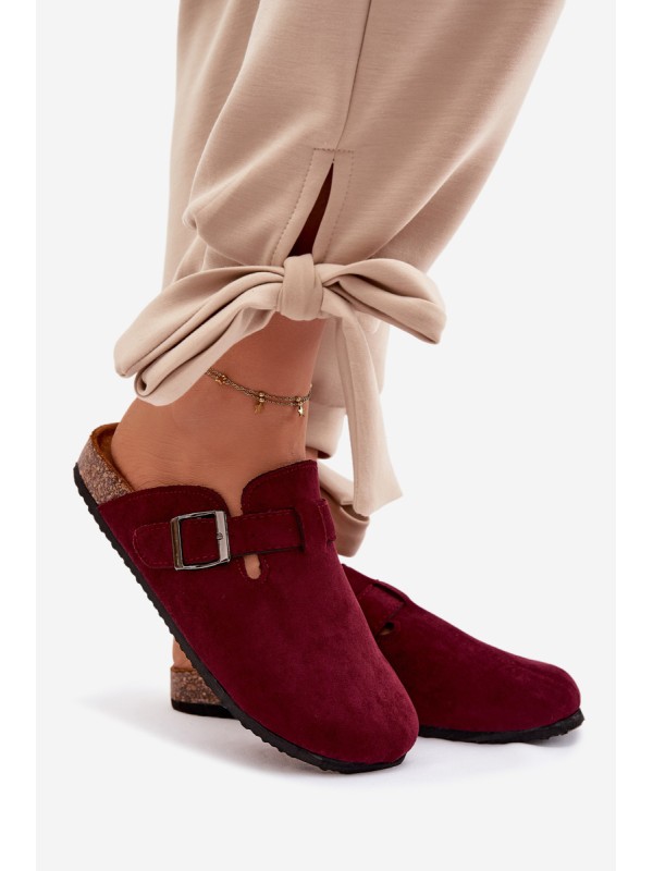 Women's Clogs with Buckle Burgundy Delirisse