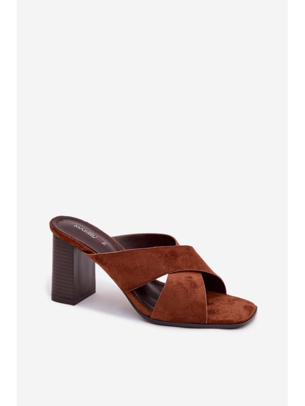 Women's Block Heel Brown Sandals Denessa