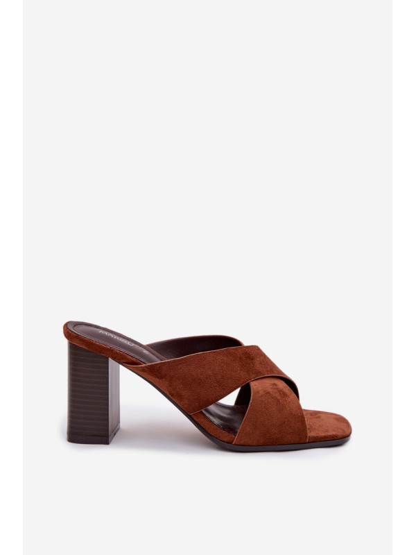 Women's Block Heel Brown Sandals Denessa