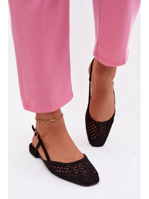 Breathable Eco Suede Black Ballerinas Farivelle 2