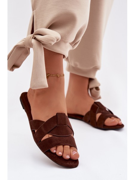 Women's Flat Strappy Chocolate Pavelle Slides