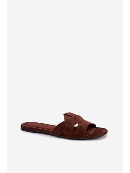 Women's Flat Strappy Chocolate Pavelle Slides