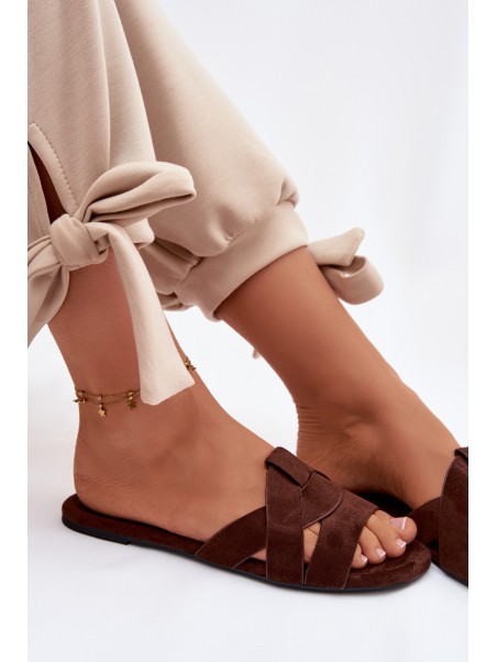 Women's Flat Strappy Chocolate Pavelle Slides