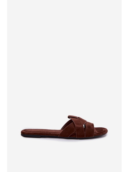 Women's Flat Strappy Chocolate Pavelle Slides