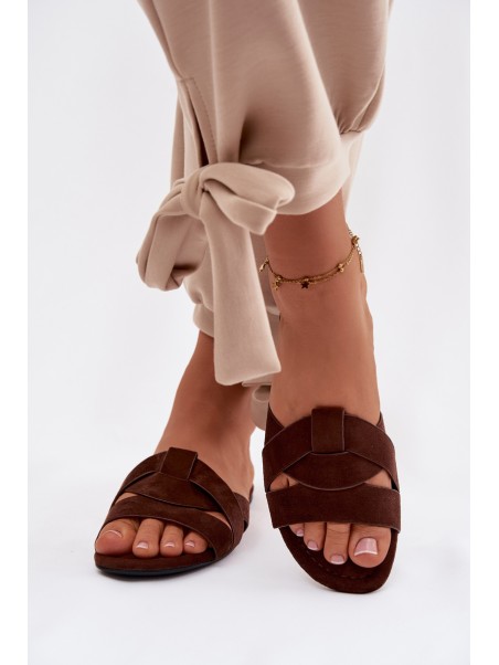 Women's Flat Strappy Chocolate Pavelle Slides