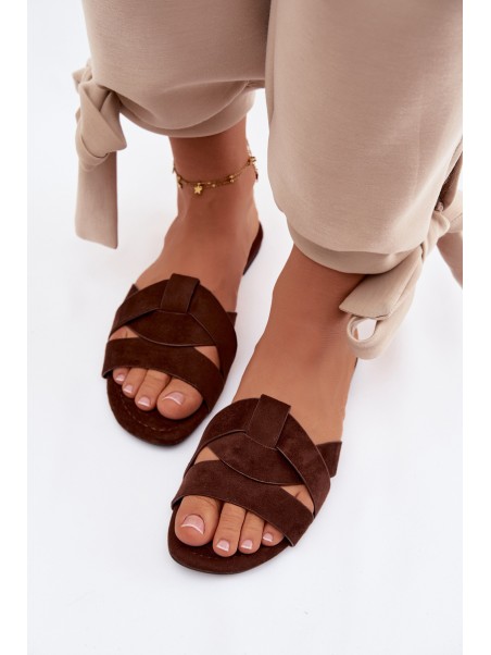 Women's Flat Strappy Chocolate Pavelle Slides