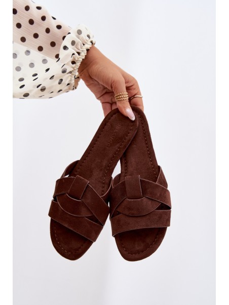 Women's Flat Strappy Chocolate Pavelle Slides
