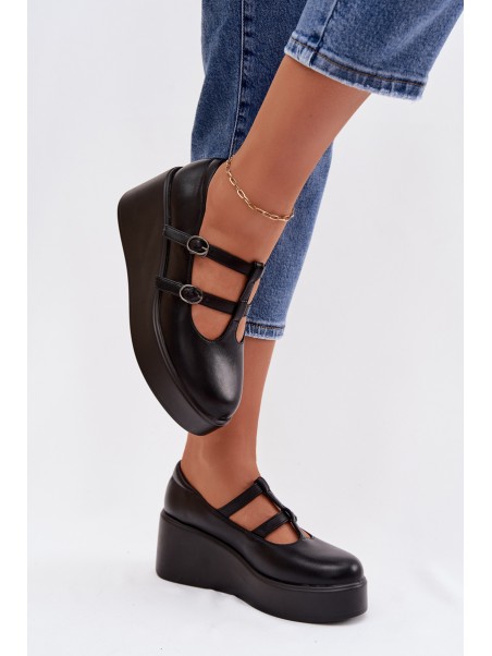 Women's Platform Shoes With Straps Black Jesivelle