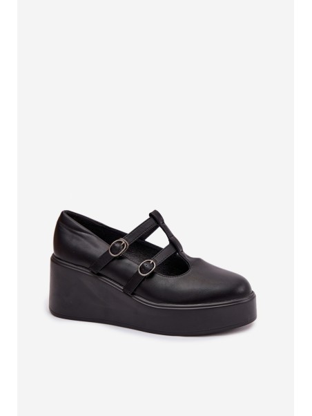 Women's Platform Shoes With Straps Black Jesivelle