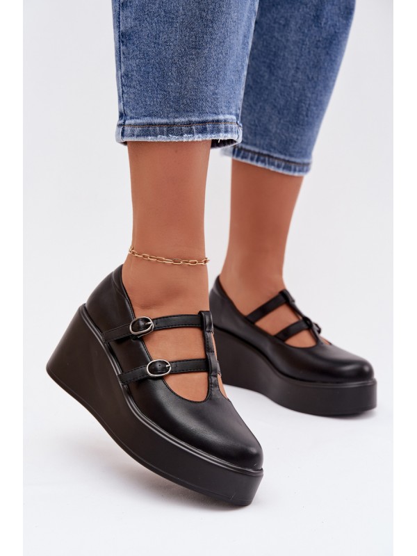 Women's Platform Shoes With Straps Black Jesivelle