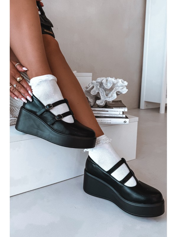 Women's Platform Shoes With Straps Black Jesivelle
