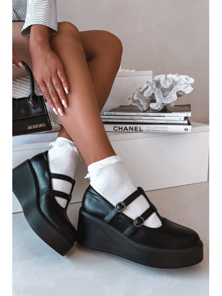 Women's Platform Shoes With Straps Black Jesivelle