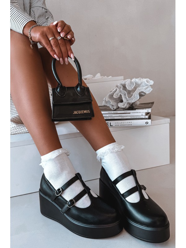 Women's Platform Shoes With Straps Black Jesivelle