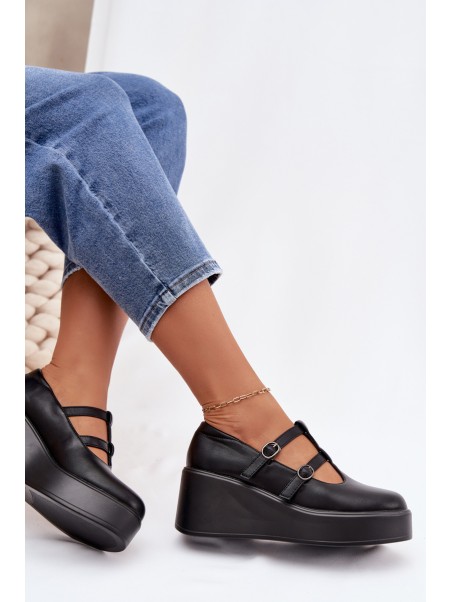Women's Platform Shoes With Straps Black Jesivelle