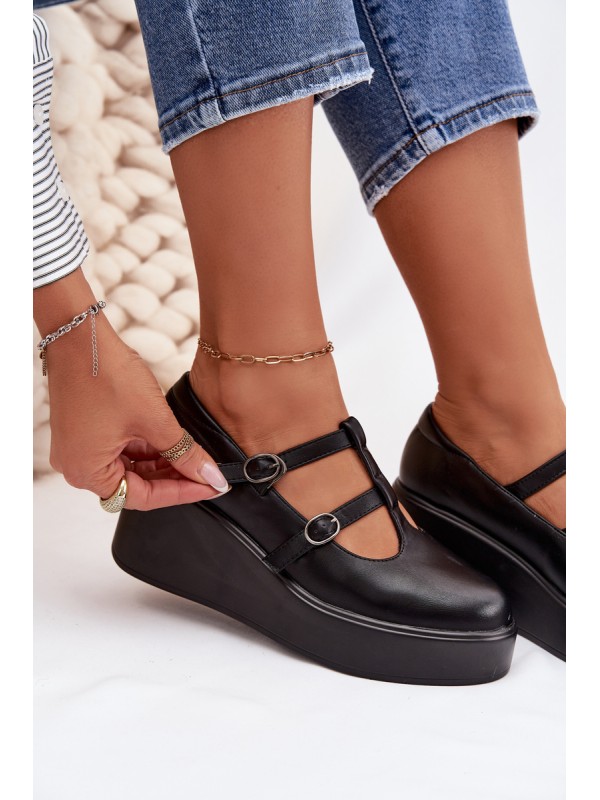 Women's Platform Shoes With Straps Black Jesivelle