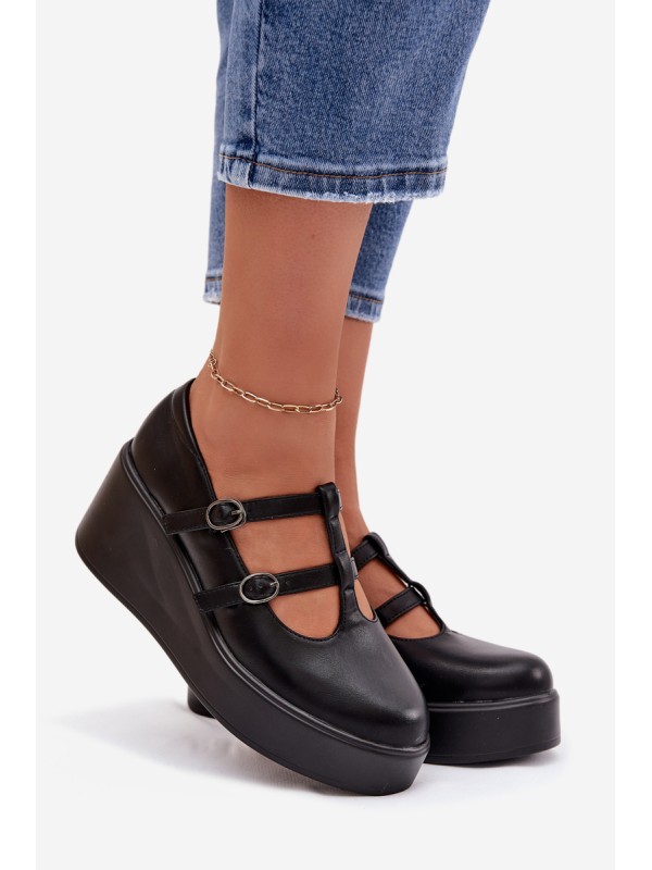 Women's Platform Shoes With Straps Black Jesivelle