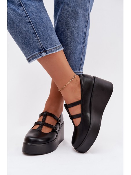 Women's Platform Shoes With Straps Black Jesivelle