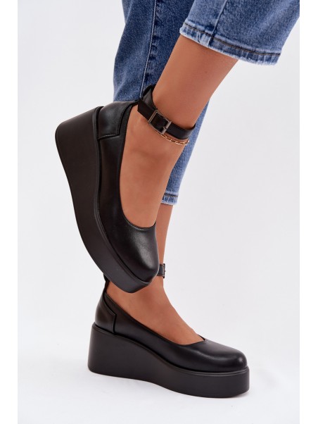 Women's Platform Shoes with Strap Black Belvissa