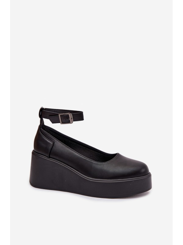 Women's Platform Shoes with Strap Black Belvissa