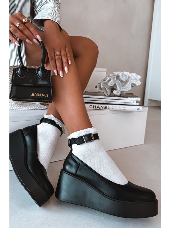Women's Platform Shoes with Strap Black Belvissa