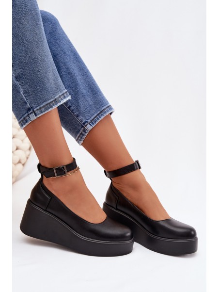 Women's Platform Shoes with Strap Black Belvissa