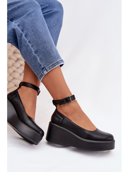 Women's Platform Shoes with Strap Black Belvissa