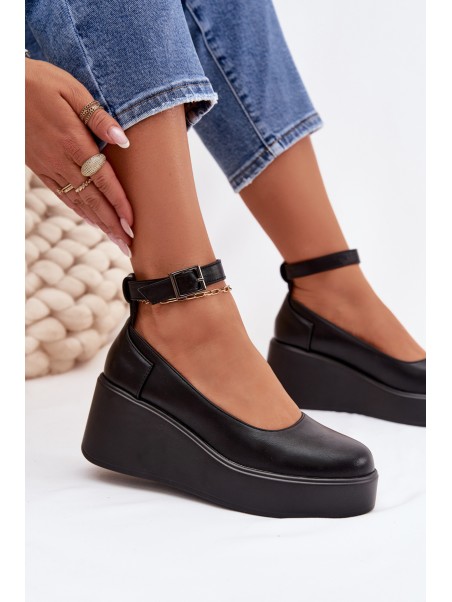 Women's Platform Shoes with Strap Black Belvissa