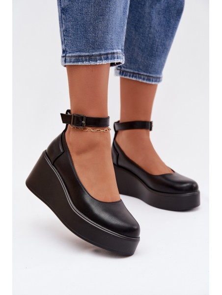 Women's Platform Shoes with Strap Black Belvissa