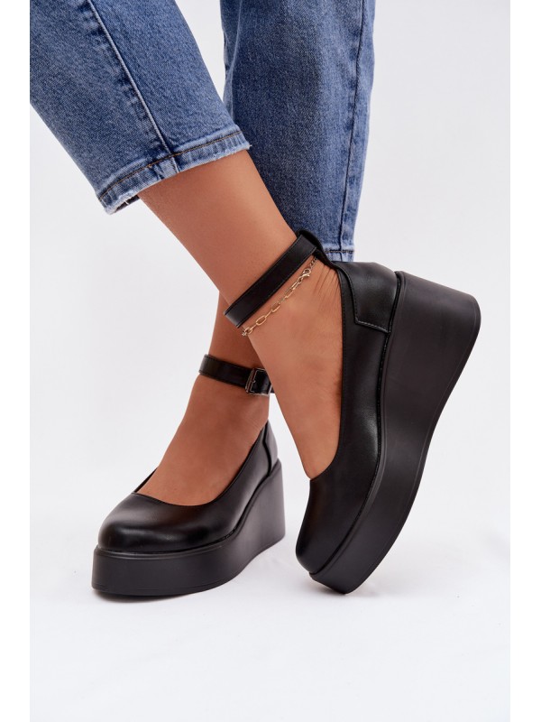 Women's Platform Shoes with Strap Black Belvissa