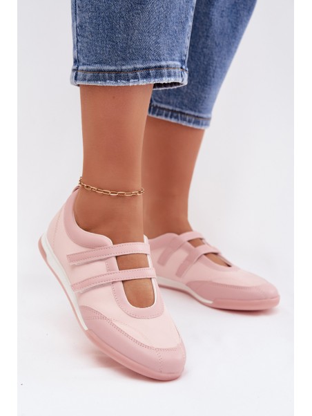 Sporty Women's Ballerinas With Straps Pink Farvessa