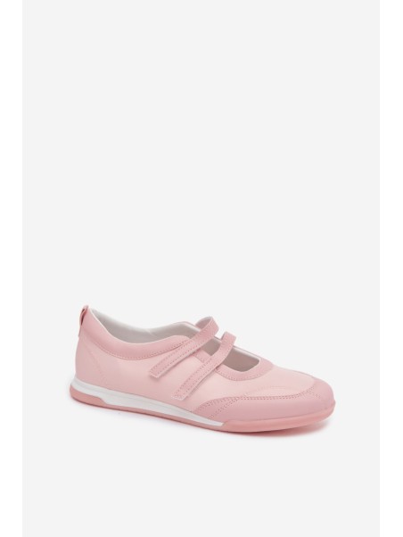 Sporty Women's Ballerinas With Straps Pink Farvessa