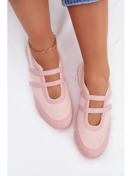 Sporty Women's Ballerinas With Straps Pink Farvessa